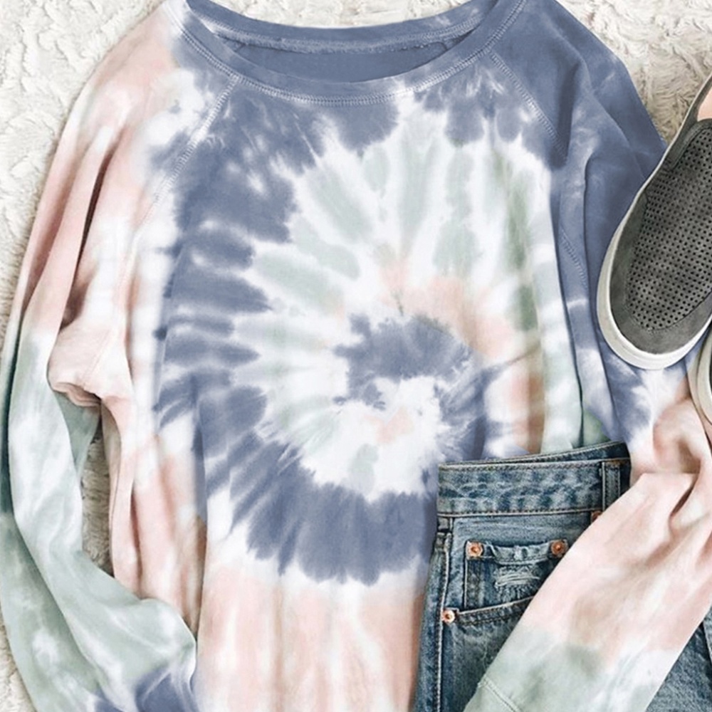 Multicolor Ombre Tie‎ Dye Loose Leisure Sweatshirt